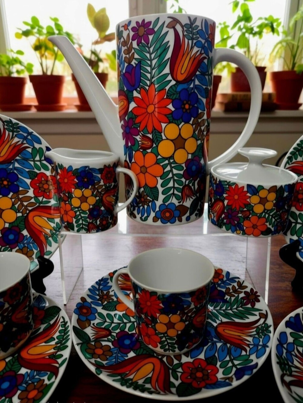 Vintage porcelain Tea/Coffee Set Winterling Röslau Bavaria, German ceramics 13pc